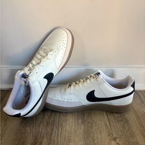 Nike Men's Court Vision White and Black Size 12 Sneakers